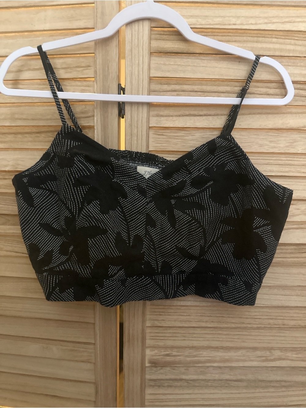 Universal Thread Black Floral Cropped Cami